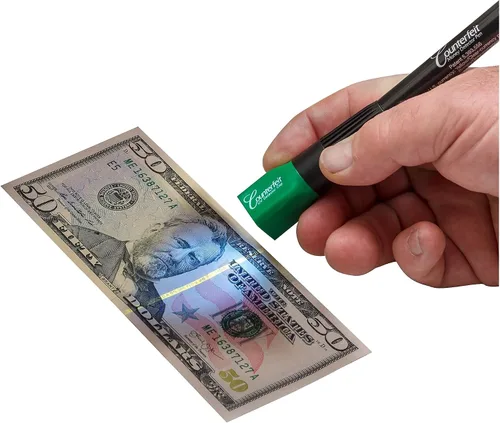 Vista 3 de Dri Mark Lápiz detector de falsificación de dinero inteligente con luz LED UV reutilizable (DRI351UVB)