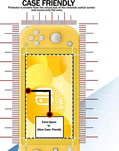 Vista 3 de RKINC Protector de pantalla 2 unidades para Nitendo Switch Lite 2019, protector de pantalla de vidrio templado, 0.013 in garantía de por vida sin