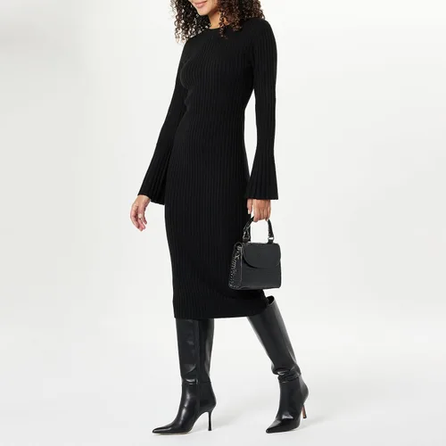 Vista 4 de The Drop Vestido tipo suéter acanalado con mangas acampanadas Fernanda para mujer