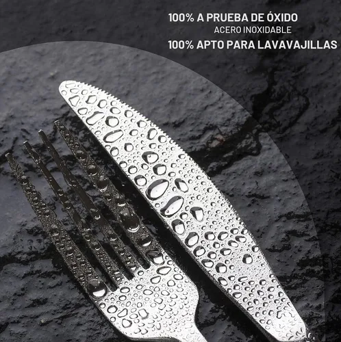 Vista 6 de Juego de cubiertos de edición limitada – Juego de vajilla familiar de 30 piezas – Juego de cubiertos para 6 – Juego de vajilla plateada – Cucharas