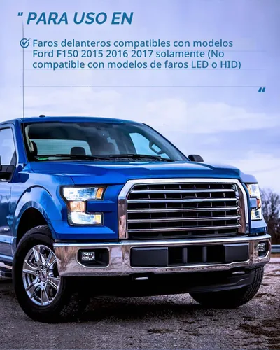Vista 6 de Nilight Conjunto de faros delanteros compatible con Ford F-150 2015 2016 2017 de repuesto, carcasa negra, reflector ámbar, lente transparente