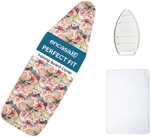 Vista 15 de Encasa XO Funda para tabla de planchar y almohadilla 42"x14" - Acolchado grueso de fieltro de 3mm, ajuste con cordón y bloqueo, fácil de colocar