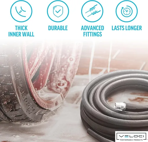 Vista 3 de MTM Hydro Kobrajet - Manguera de lavado de alta presión de 3/8 pulgadas, 4000 PSI 100 pies para lavado de autos y detalles, accesorios para lavadora