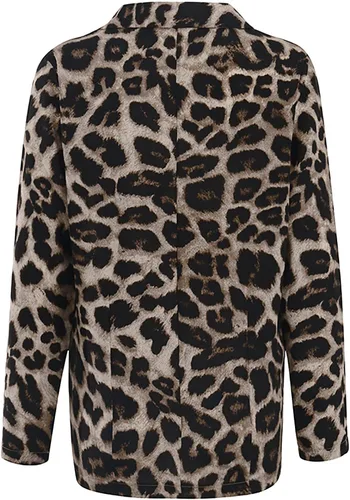 Vista 5 de UODSVP Chaquetas para mujer de moda primavera otoño traje de tendencia con estampado de leopardo delgado