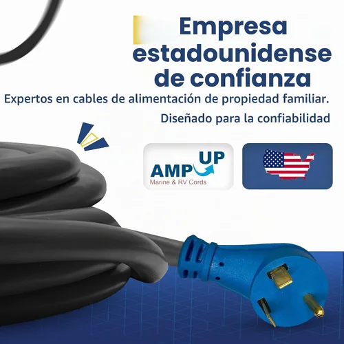 Vista 2 de Amp Up Cable de extensión RV de 30 amperios, cable de alimentación resistente de 75 pies, cable eléctrico NEMA TT-30 para cámper con bloqueo
