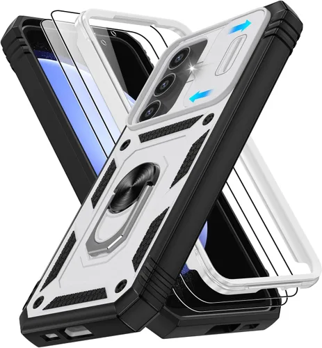 Vista 86 de Gritup Funda para Google Pixel 6 con cubierta deslizante para cámara y protector de pantalla (2 unidades), soporte de anillo giratorio 360°, funda