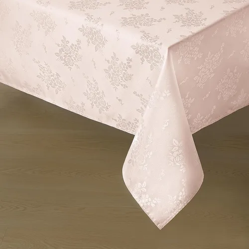 Vista 10 de Romanstile Mantel rectangular de jacquard, resistente al agua, elegante, con patrón floral de rosa damasco, mantel decorativo de poliéster lavable