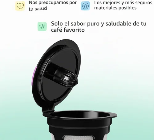 Vista 4 de GoodCups - 4 filtros K-Cup reutilizables para Keurig - 4 filtros Kcup negros recargables para cafeteras de café Keurig