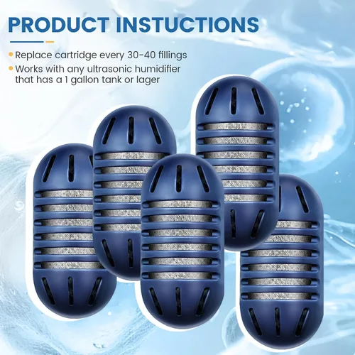 Vista 8 de isinlive Cartucho de desmineralización para humidificadores ultrasónicos HoMedics: Paquete de 12 cartuchos de desmineralización de reemplazo