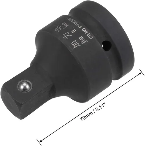 Vista 2 de uxcell Reductor de enchufe de impacto de 1 pulgada (hembra) x 3/4 pulgadas (macho) para uso con destornilladores de impacto de aire, barras