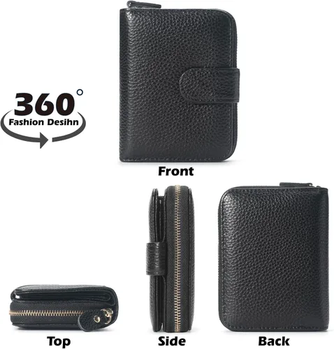 Vista 6 de ERDOGLY Estuche organizador de tarjetas de crédito RFID, Negro -, Minimalista