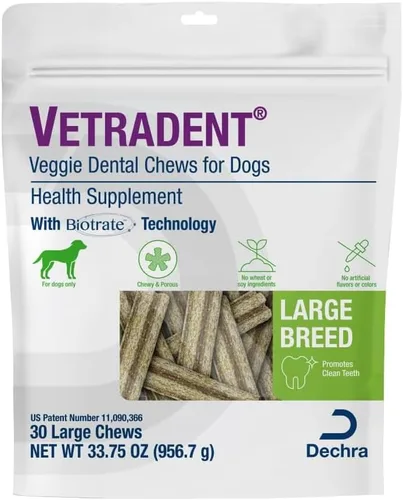 Vista 9 de Vetradent® Masticables dentales vegetarianos para perros pequeños Tecnología Biotrate™; Sin ingredientes de trigo o soja; sin sabores ni