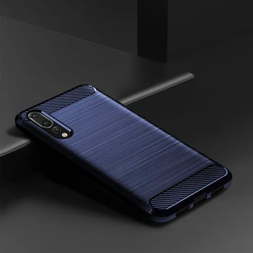 Vista 3 de Asuwish Funda para Huawei P20 Pro con protector de pantalla de vidrio templado y accesorios para celda, delgada y suave goma de silicona TPU Azul