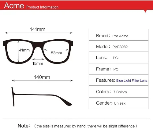 Vista 4 de Pro Acme Anteojos no recetados, con montura y lentes transparentes