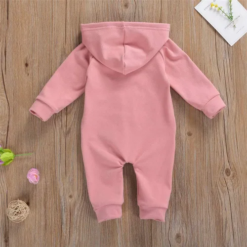 Vista 25 de FYBITBO Mameluco con capucha y cremallera para bebés, niños y niñas, mameluco de manga larga para otoño e invierno, ropa cálida