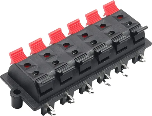 Vista 20 de Fielect 16 unids WP2-3 Clip de conexión de resorte de altavoz Terminales de 2 vías Bloque de tira Abrazadera de unión Clip de prueba Jack Socket
