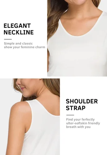Vista 4 de Knuffnee Camiseta sin mangas básica para mujer, camiseta sin mangas elástica con cuello redondo, paquete de 4