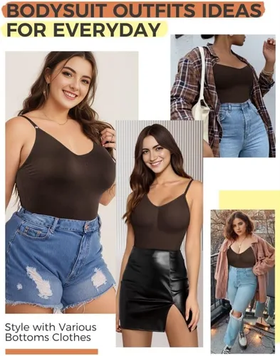 Vista 5 de Body moldeador para mujer con control de abdomen (café, M)