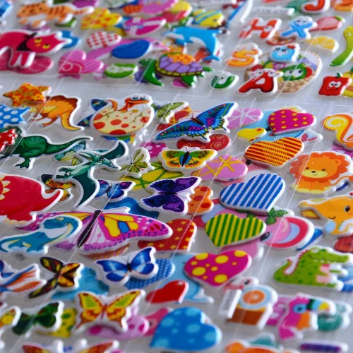Vista 5 de Adhesivos para niños 1000+, adhesivos 3D hinchados para niños y bebés, paquete variado de 40 hojas diferentes para álbumes de recortes, regalos
