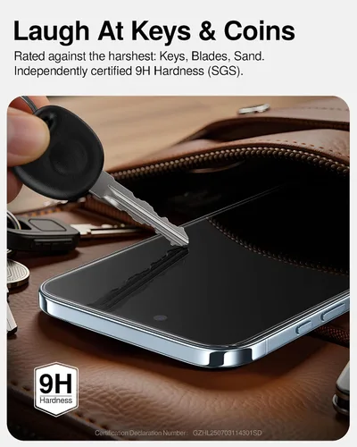 Vista 6 de SMARTDEVIL Paquete de 2 protectores de pantalla de vidrio templado para iPhone Air, protección antirroturas de grado militar, dureza 9H, película