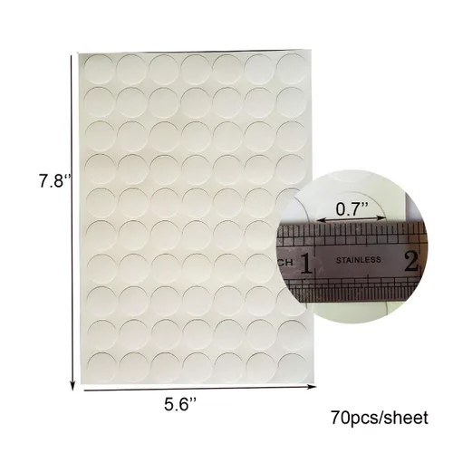 Vista 2 de 4 hojas autoadhesivas de PVC para agujeros de tornillo, tapas de tornillos de 0.71 pulgadas para armario