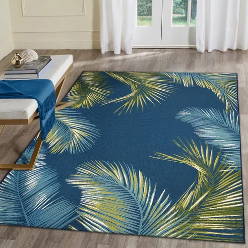 Vista 89 de Liora Manne Marina - Alfombra de área duradera de mezcla sintética tejida a máquina para interiores/exteriores - Gráfico contemporáneo océano global