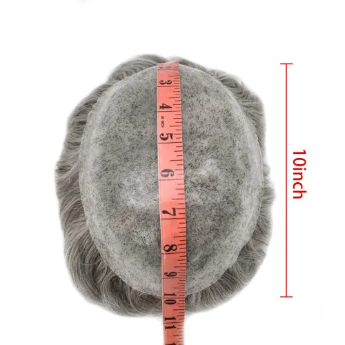 Vista 387 de Toupee para hombre 100% cabello humano real tupé para hombres 0.004 in piel de poliuretano para hombre, sistema de reemplazo de piezas de pelo