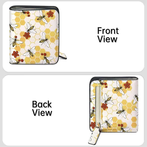 Vista 5 de Toughergun Billetera para Mujeres con Bloqueo RFID, Pequeña, Compacta, Bifold de Cuero de Lujo, Billetera de Bolsillo para Damas, Mini Monedero