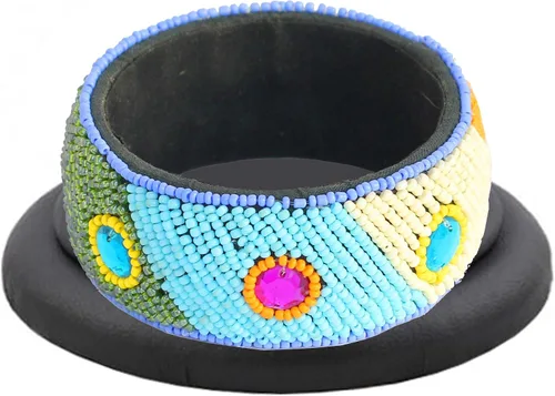 Vista 3 de Touchstone Indian Bollywood Classic Fashion Handcrafted Wooden Colorful Designer Jewelry Bangle Bracelets for Women.