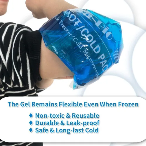 Vista 4 de Paquetes de hielo de gel para lesiones reutilizables - Compresa fría de gel para hombro, rodilla, espalda y cuello - Paquetes calientes y fríos