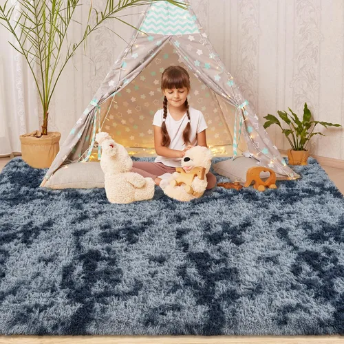 Vista 135 de Softlife Alfombra naranja para dormitorio, alfombra de felpa esponjosa para sala de estar para niñas, alfombra lanuda para niños, alfombra suave