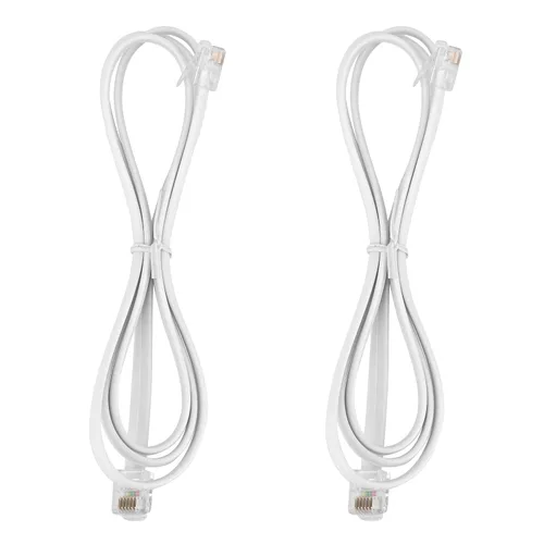 Vista 10 de LanSenSu Cable RJ12 RJ12 6P6C macho a macho recto con cable para uso de datos y voz, paquete de 2 unidades (negro, 3.3 pies)