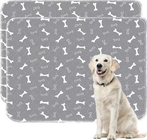 Vista 11 de Almohadillas lavables para orina para perros, paquete de 2 almohadillas reutilizables para cachorros, almohadillas de orina de perro de rápida