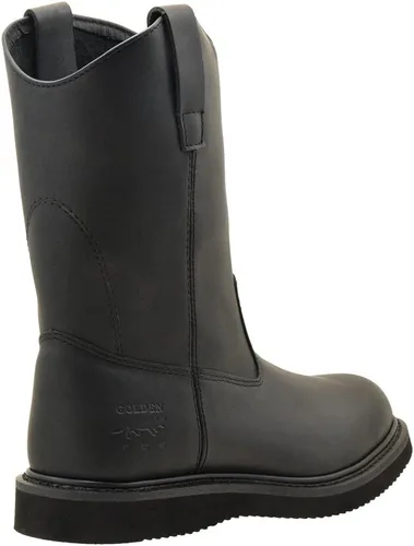 Vista 3 de Golden Fox - Botas de trabajo para hombre de cuero Wellington para granja y construcción