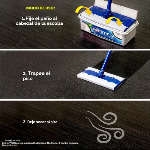 Vista 5 de Clorox - 32034 Scentiva desinfectando telas de trapeador mojado, blanco