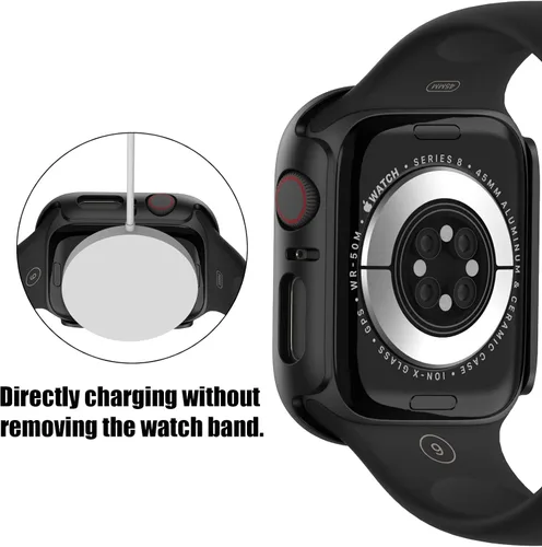 Vista 6 de COMMUTER - Juego de 4 fundas compatibles con Apple Watch de 40 mm Series SE 3ra Gen 2025 SE 2/1 6 5 4 con protector de pantalla de vidrio templado