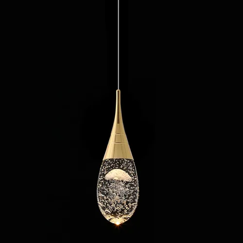 Vista 10 de JoollySun Mini lámpara colgante de cristal: 1 luz de lágrima regulable de 3 colores (3000 K-6000 K) colgante LED para isla de cocina baño - cromo