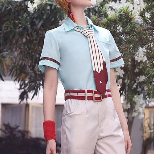 Vista 5 de Hanako Kun - Disfraz de cosplay de Minamoto Kou Mitsuba, uniforme de cosplay con peluca