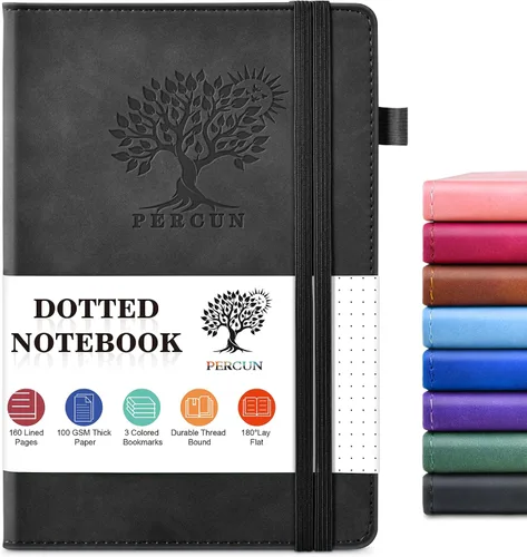 Vista 30 de PERCUN Diario en blanco para hombres y mujeres, 160 páginas en blanco para escribir, dibujar, cuaderno de bocetos, cuaderno de bocetos de cuero
