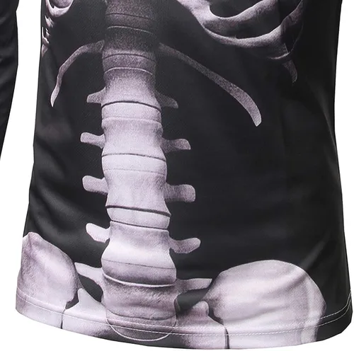 Vista 6 de GRAJTCIN Camiseta unisex de manga larga con esqueleto con estampado 3D