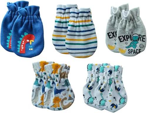 Vista 3 de Kiddiezoom Newborn Baby Cap and Mitten Bundle Baby Hats and Mittens Baby Gloves Sets