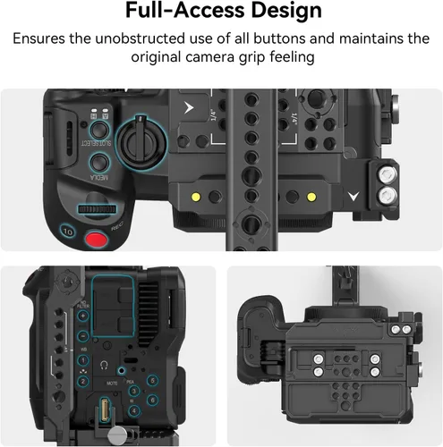 Vista 5 de SmallRig Kit de mano de jaula para cámara EOS C70 para Canon con mango superior NATO, abrazadera de cable para HDMI, placa superior, placa lateral