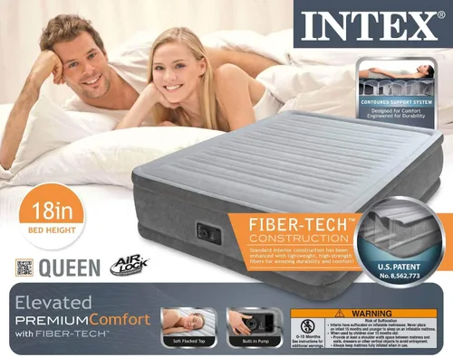 Vista 7 de Intex Comfort Plush - Cama de aire elevada Dura-Beam con bomba eléctrica incorporada