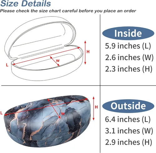 Vista 2 de Estuche rígido para gafas de sol, varios patrones de cuero para gafas de sol,Gafas con paño de limpieza