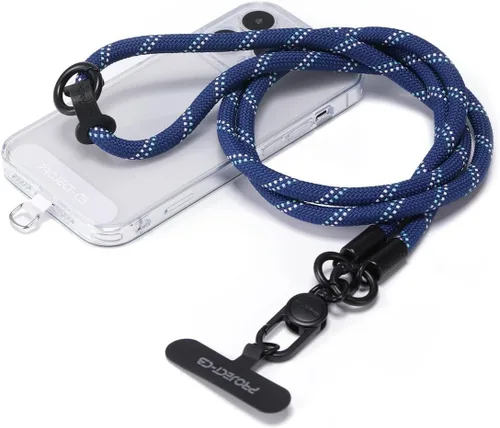 Vista 15 de 1 cordón para teléfono, 2 lengüetas para teléfono, cordones para teléfono celular alrededor del cuello, cordón de cuerda, correa universal ajustable