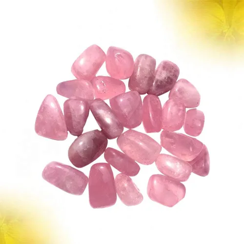 Vista 9 de EXCEART Piedras de cristal de cuarzo rosa, piedras de cristal rodado, piedras irregulares rosas para el hogar, pecera, adorno de maceta de 1.2-1.6