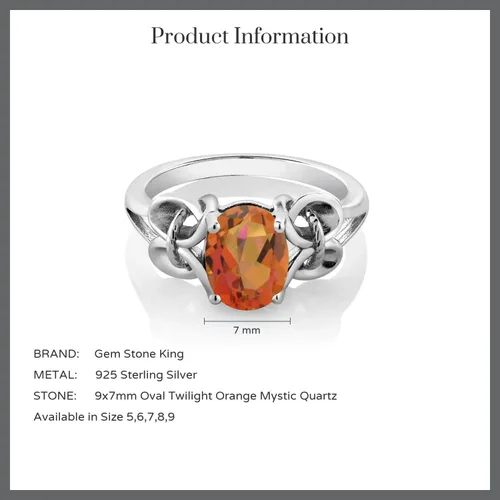 Vista 53 de Gem Stone King Anillo de compromiso ovalado con piedra natal para mujer, plata de ley 925, ovalado de 0.354 x 0.276 in, anillo de compromiso