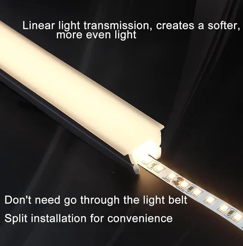 Vista 6 de JARBIH 16.4Ft/5M Silicone Led Channel System, Flexible Tube for DIY Neon Light, U Shape Tube for 5mm Strip Lights Installation, Suitable for