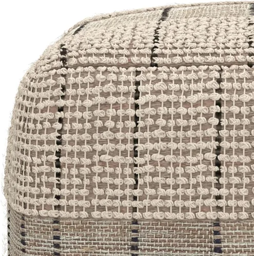 Vista 8 de SIMPLIHOME Elmer Puf cuadrado – 18 pulgadas de ancho tejido a mano yute y algodón otomano en color natural y gris, reposapiés contemporáneo