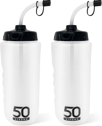 Vista 7 de 50 Strong Botella de agua de hockey y lacrosse con pajita, 1 litro